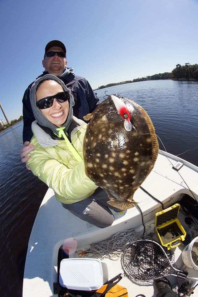 Kristie with a Valentines Day Flounder